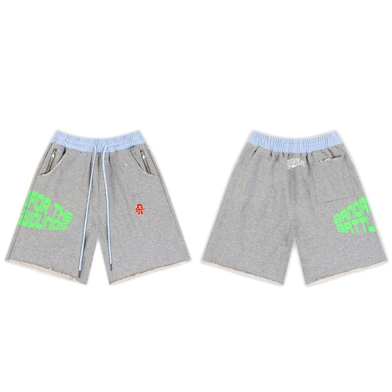 Rough Play Shorts American Style Streetwear Embroidered Drawstring Street Wear Five-pair Pants