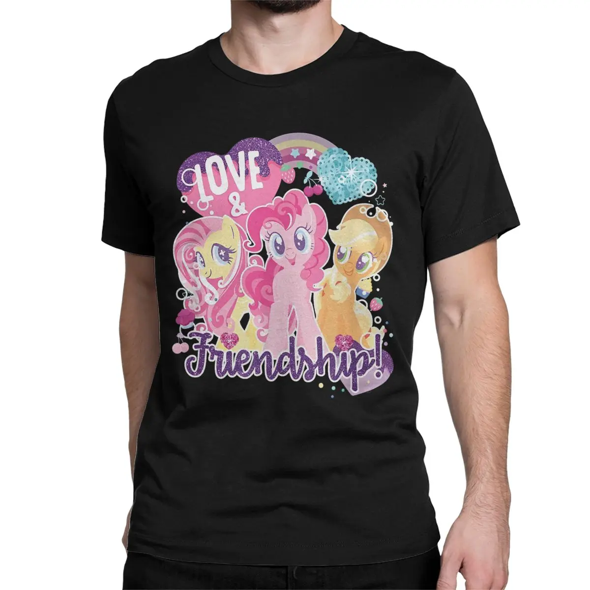 Ponies Friendship Is Magic Pinkie T-Shirt Men Women Funny Pure Cotton Tee Shirt Round Neck T Shirts Graphic Printed Tops