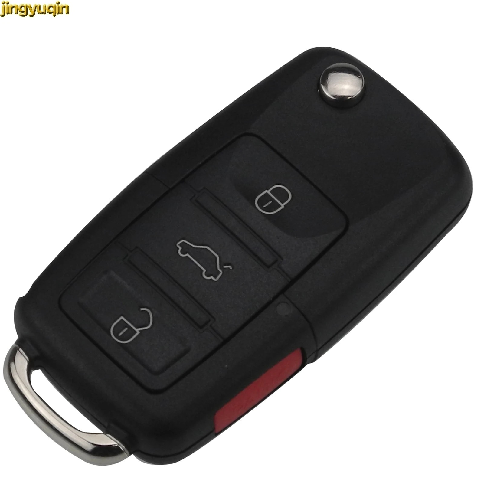 

Jingyuqin 10pcs 4 Buttons Remote Car Key Shell No Blade for VOLKSWAGEN VW Touareg Switchblade VW Golf 4 5 6 Passat Flip Case FOB