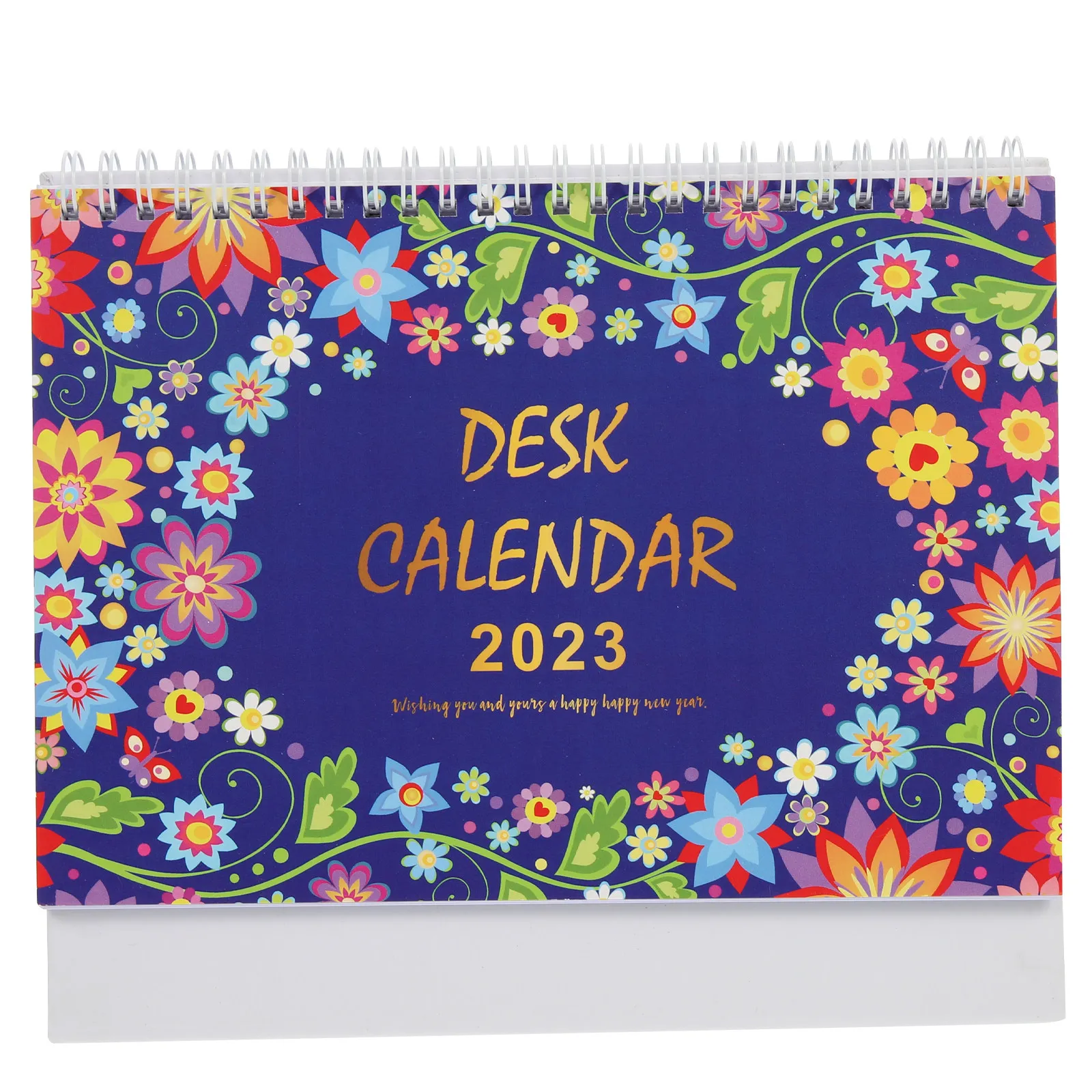 

2023 Coil Calendar Smooth Paper Design Home Office Decor Foldable Base Desk Calendar Easy Storage Page Turning