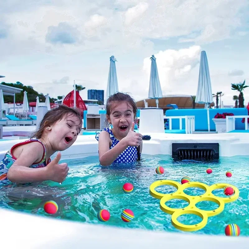 

Плавающая игра для бассейна Fun Splash, водные виды спорта, игрушка с радужными шариками 10/12, игра для метания, водные виды спорта, метательный круг из ЭВА