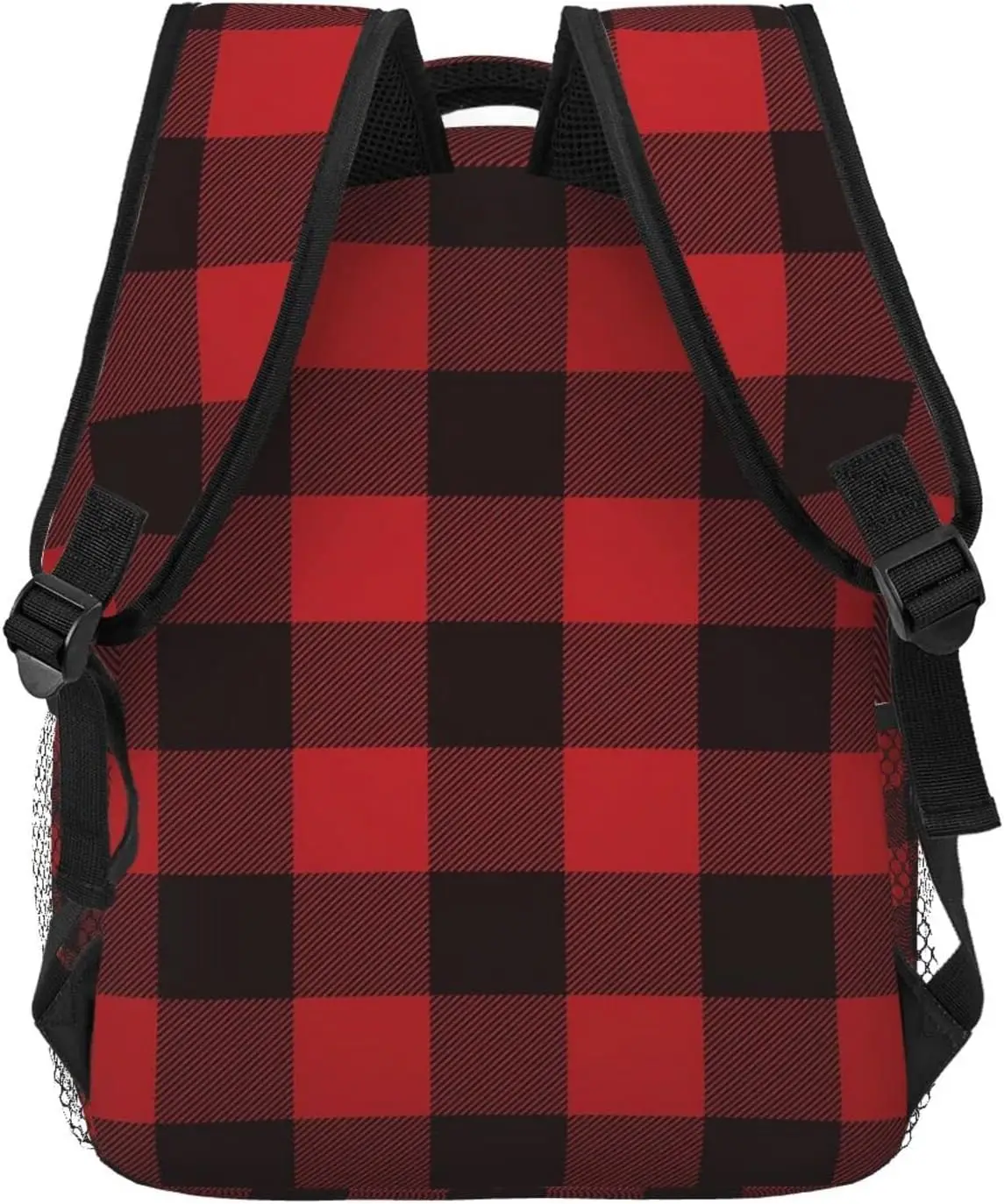 Black And Red Buffalo Check Plaid Stylish Casual Backpack Purse Laptop Backpacks Pockets Computer Daypack For Work Business