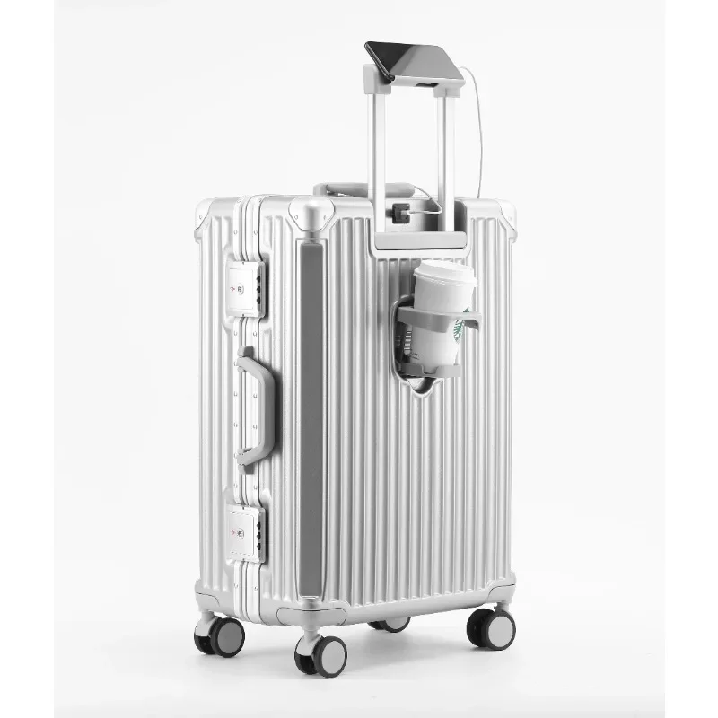 New Suitcase Anti-Scratch Trolley Case Portable Carry-On Rear Cup Holder with Universal Wheels Suitcase Luggage