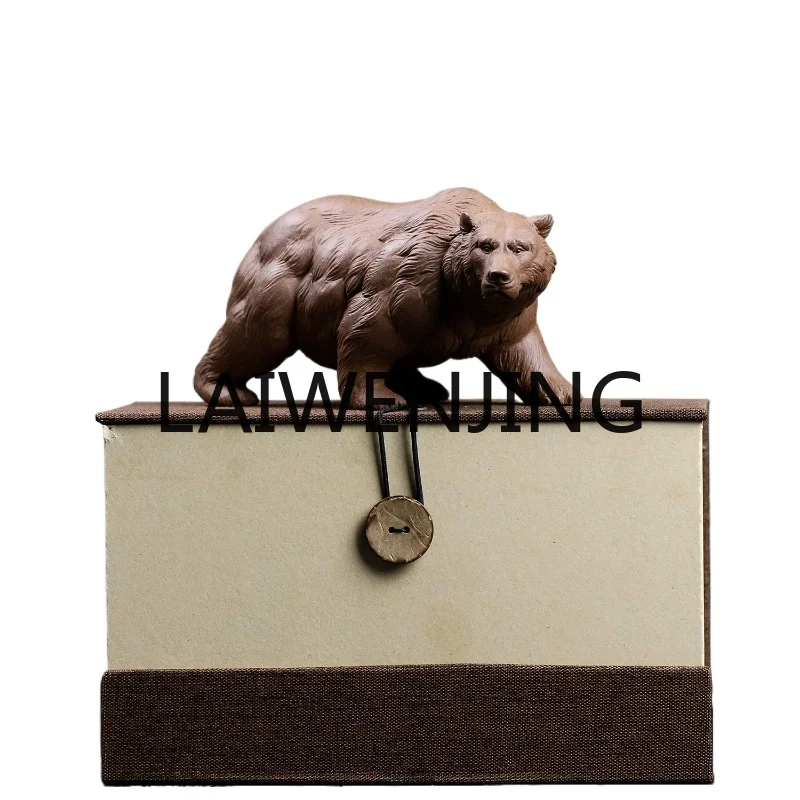 RWJ Purplue Pet Decoration Supportable Famous Original Handmade Brown Bear Tea Table Tea Set National Fashion Hand Office