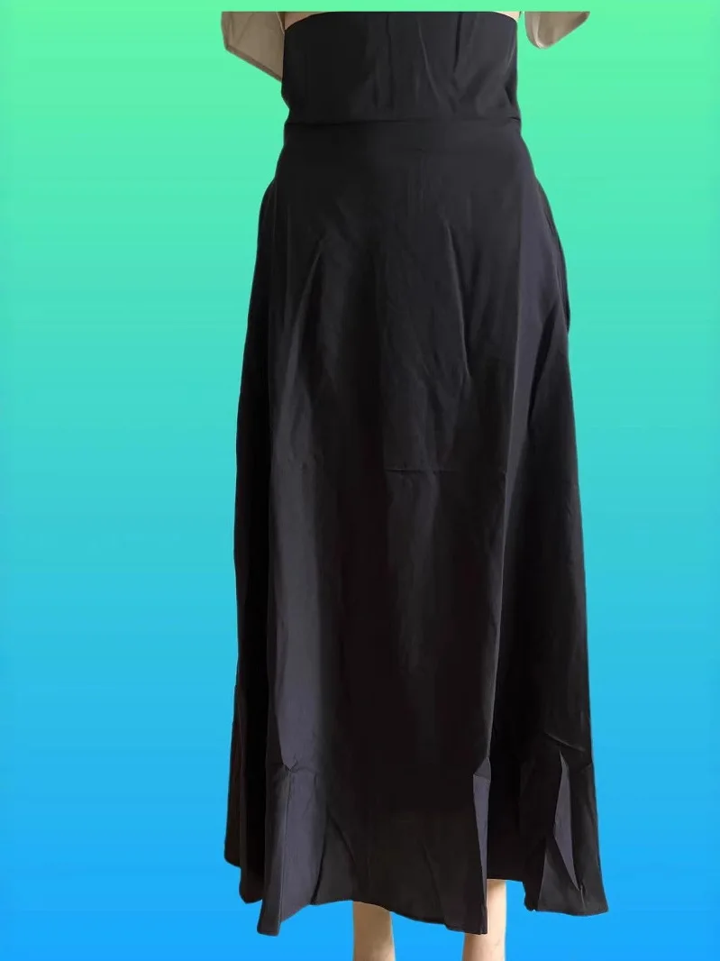 Bodenlanger, lockerer Damenrock, Farbe, schlankmachend, Hüftbedeckung, f-Länge, lässiges Sle-Polyester-Material, H-Form