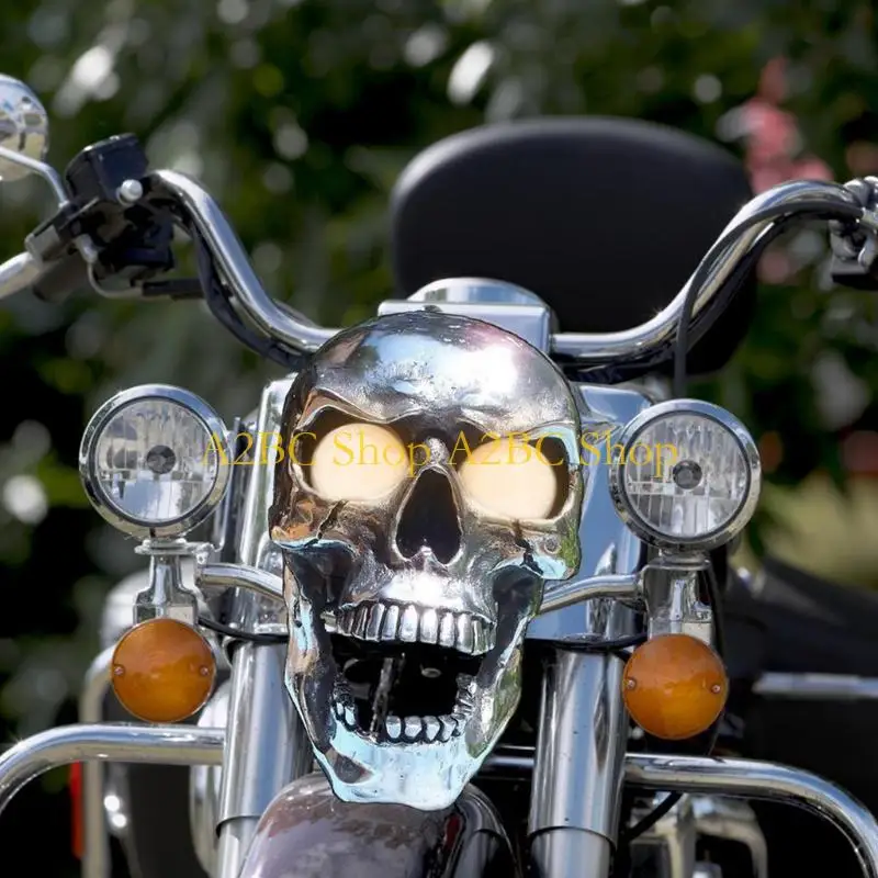 A2BC Skull Shaped Headlight Motorcycle Front Light Home Decorative Light