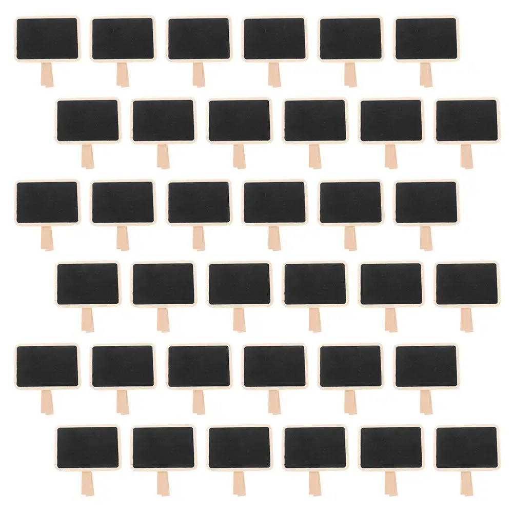 50Pcs Wood Chalkboard Tags Mini Blackboard Signs with Clip Chalk Name Tags for Buffet Food Labels Small Chalk Boards Message