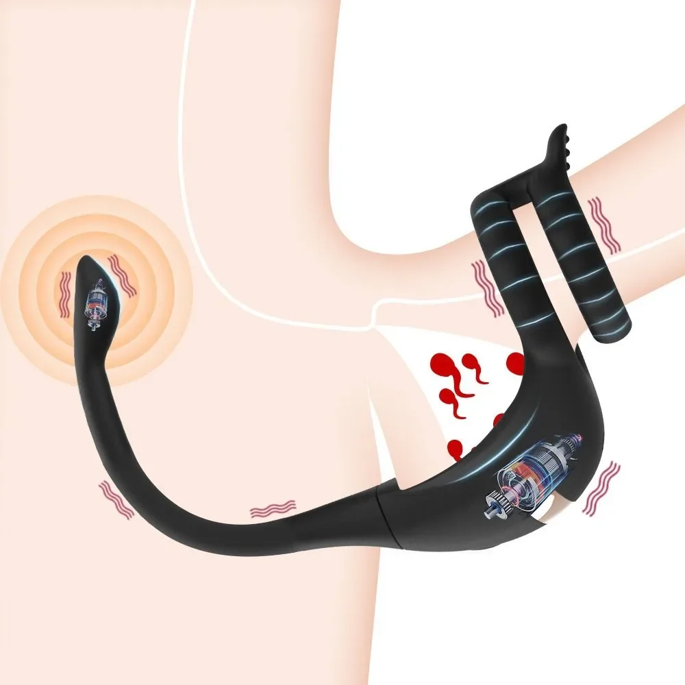 Mini Vibrerende Cock Ring Sint Stimulator Met Prostaat Massager App Controle Seksspeeltjes Voor Mannen Koppels Anale Butt Plug Penis Ring