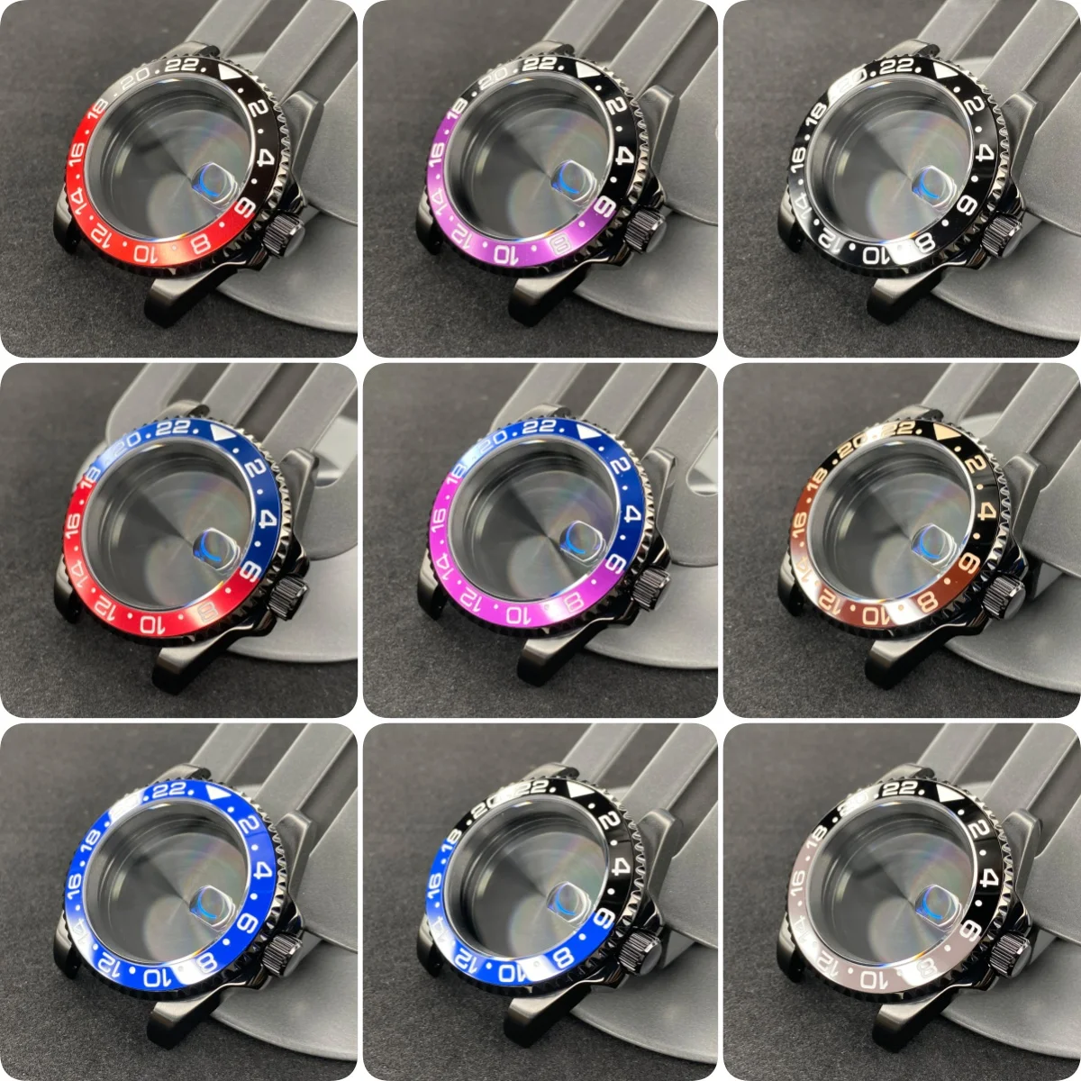 40 مللي متر حافظة ساعة سوداء GMT/SUB جودة عالية الياقوت الزجاج المقاوم للصدأ Stlss حافظة 120 نقرات رجل صالح NH34 NH35 NH36 Mouvement