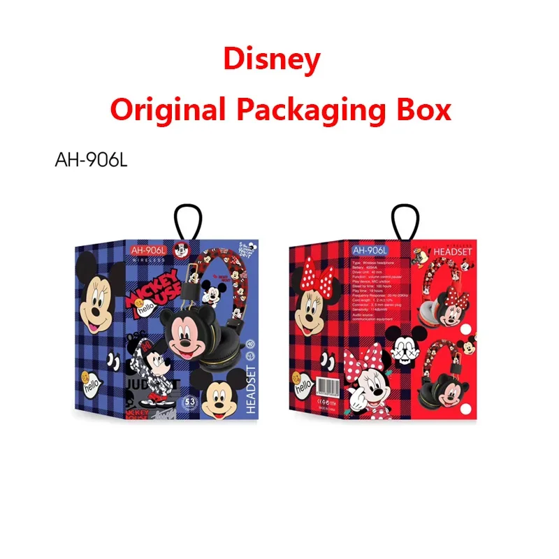 سماعات رأس بلوتوث من نوع AH-top Disney Mickey وminnie ، سماعات أذن لاسلكية ، صوت HIFI ، سماعات رأس قابلة للطي مع ميكروفون ، كرتون أنيمي ، هدايا أطفال
