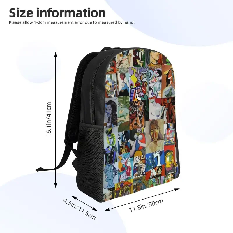 Mochila Artwork personalizada para mulheres e homens, Bookbag Casual, Painting Art Bags, escola universitária, Picasso