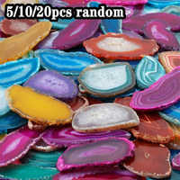 5/10/20 Random Natural Agate Slices, Colorful Agate Crystal Stones, Used for Home Decoration, Party Gifts, Healing Crystals