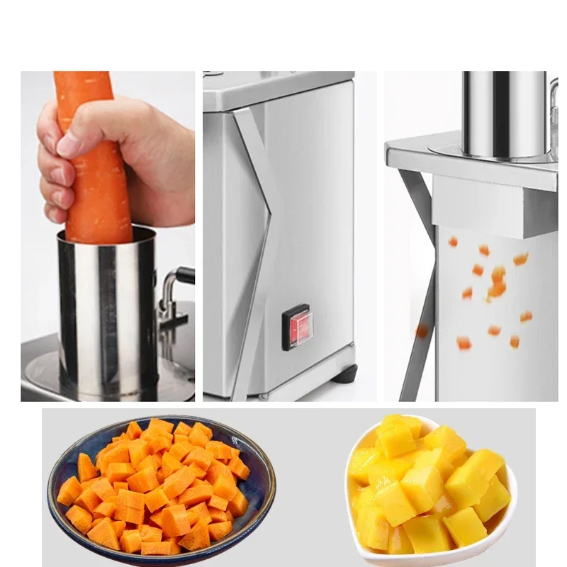 Electric Dicer Vegetable Meat Carrot Diced Fruit Potato Cutting Machine Onion Ring granules commercial artifact food trucks