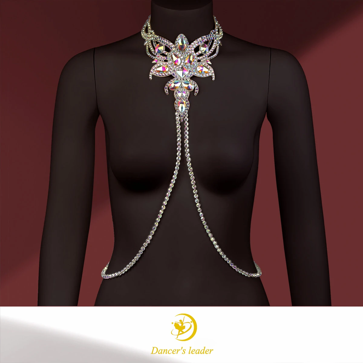 Chaîne de taille pour danse orientale, chaîne de corps sexy pour bikini, collier à pampilles scintillantes en diamant pour danse latine, accessoire original fait main