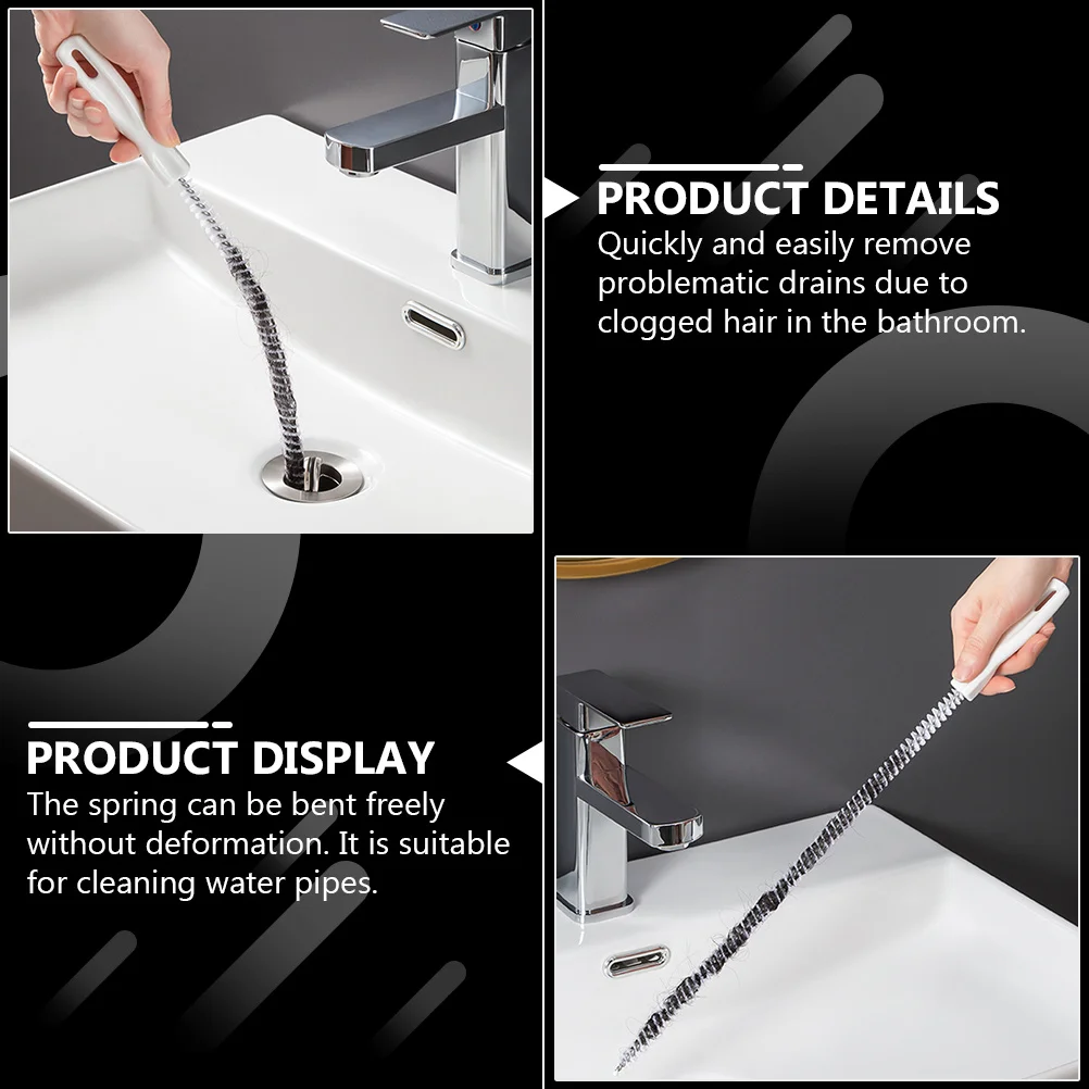 

2Pcs Sink Hair Drain Cleaner Tool Flexible Plastic Pipe Extraction Instrument for Bathroom Kitchen Drainage Sewer Clog Removal