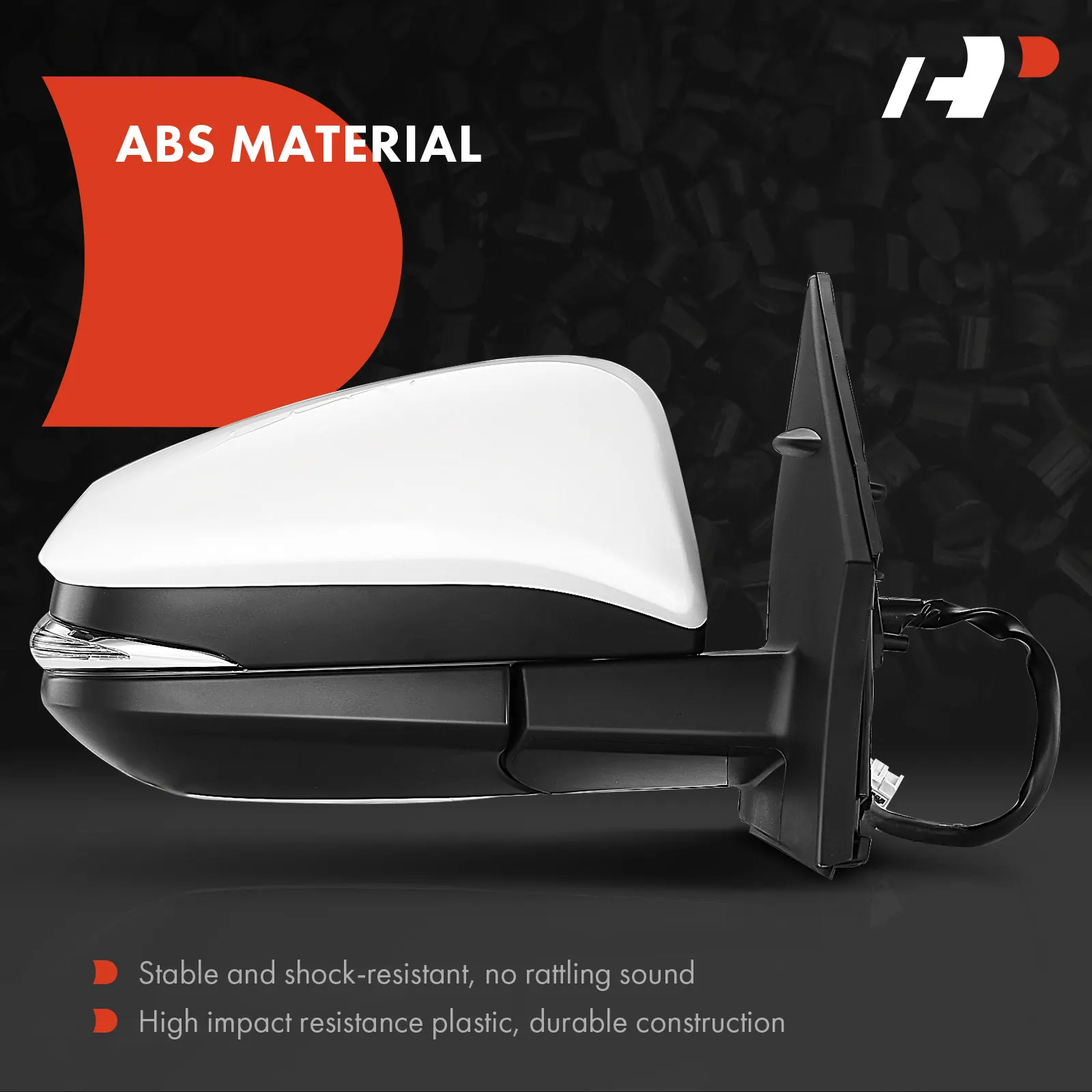 A-Premium Passenger Side Power Door Mirror for Toyota RAV4 2013-2015 Manual Folding Turn Signal Light Heated White