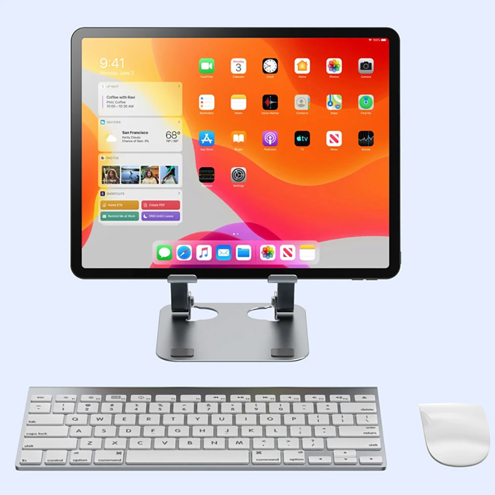 ขาตั้งโทรศัพท์มือถือแบบพับได้ทำจากอลูมิเนียมอัลลอยสำหรับ iPad แท็บเล็ตที่ยึดโทรศัพท์มือถือขาตั้งสำหรับวางสมาร์ทโฟน