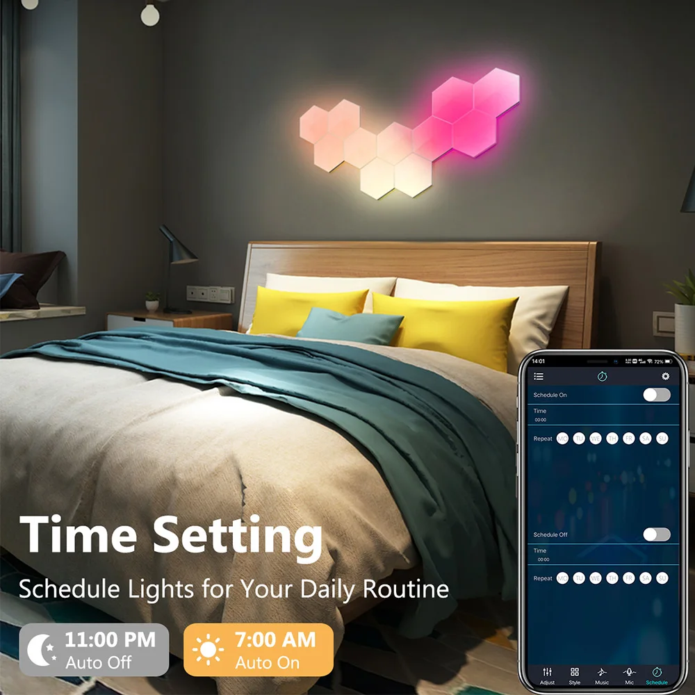 Приложение/пульт дистанционного управления умные шестигранные светильники панели для игр музыка синхронизация шестигранные светильники сотовый RGB
