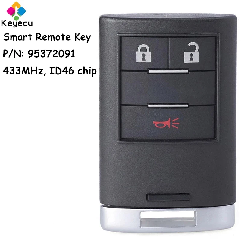 KEYECU Smart Remote Car Key With 3 Button 433MHz ID46 Chip for Holden Chevrolet Captiva 2014 2015 2016 2017 2018 Fob 95372091