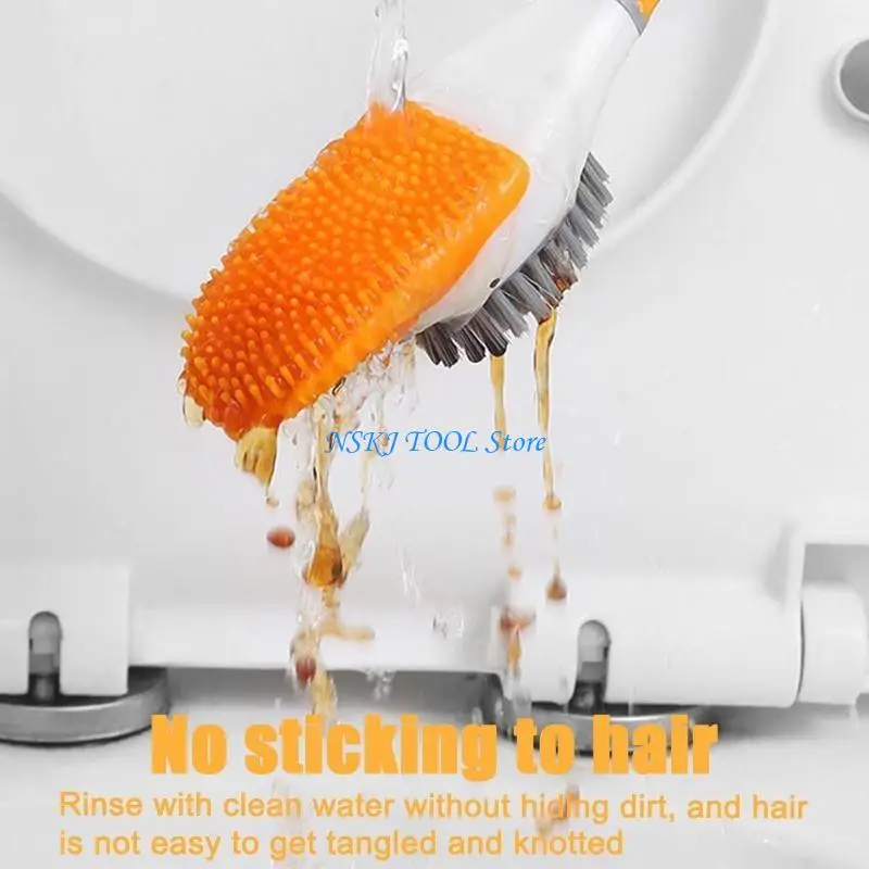 

L8RC Soft Bristles Toilet Brush Long Handle Silicone Toilet Cleaning Brush and Holder Creative Duck Toilet Scrubber