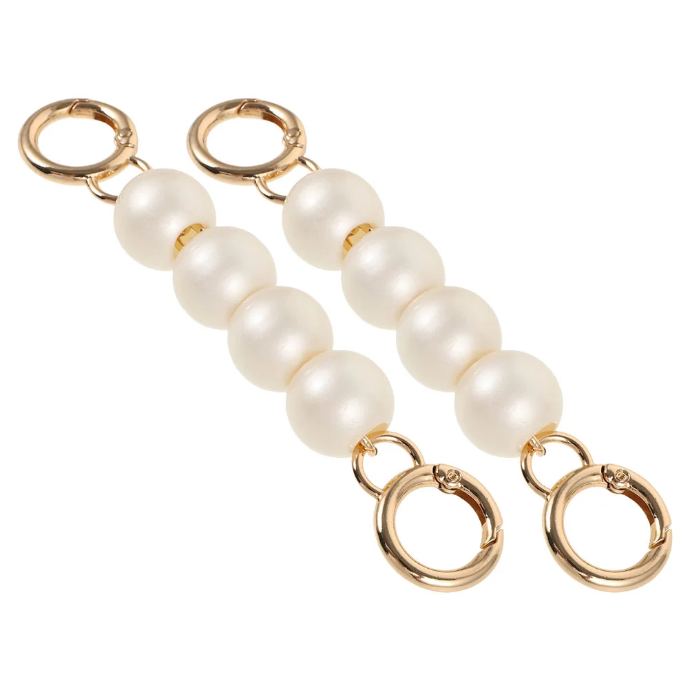 

2 Pcs Women's Pearl Chain Bag Strap Extender Adjust Extension Supplies Abs Replacement Shoulder Purse
