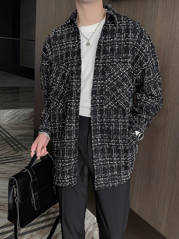 

Свободная мужская куртка-рубашка в стиле кэжуал, весна-осень, модная, универсальная, для пар, из полиэстера