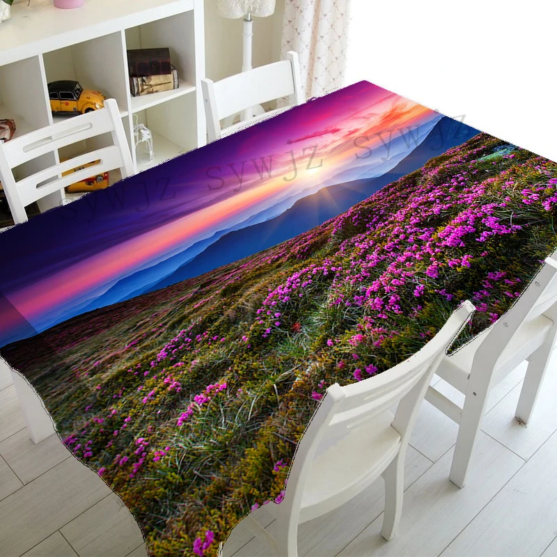 

Flower Landscape Pattern 3D Printing Restaurant Tablecloth Dustproof Rectangular Fashion Home Improvement Kitchen Tablecloth