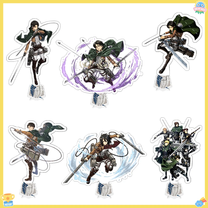 Attack on Titan Acrylic Standing Sign Cartoon Anime Figure Peripherals Stand Model Kids Desktop Ornament Collection Model Gifts