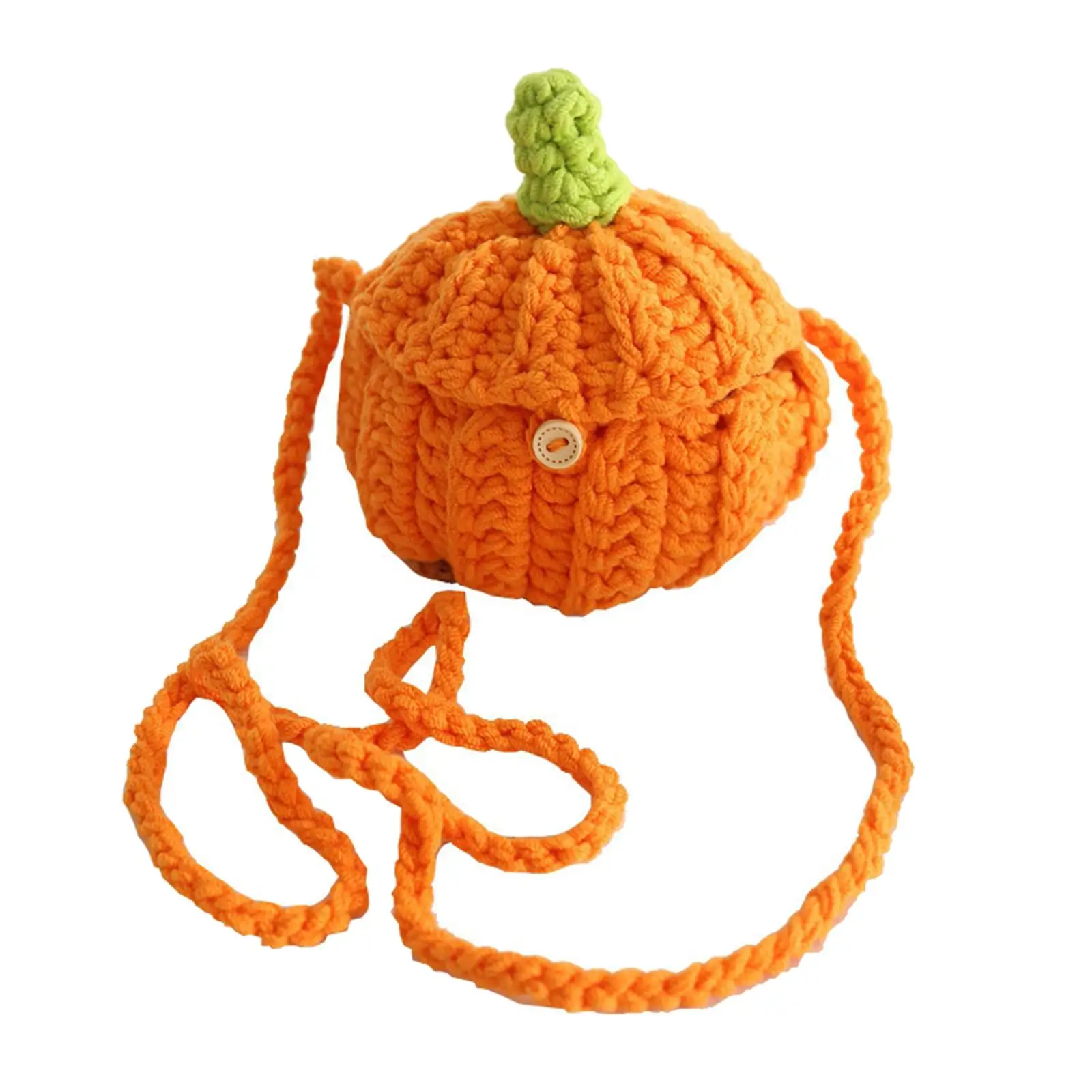 Knitted Pumpkin Crossbody Bag Durable Candy Tote for Vacation Party Shopping