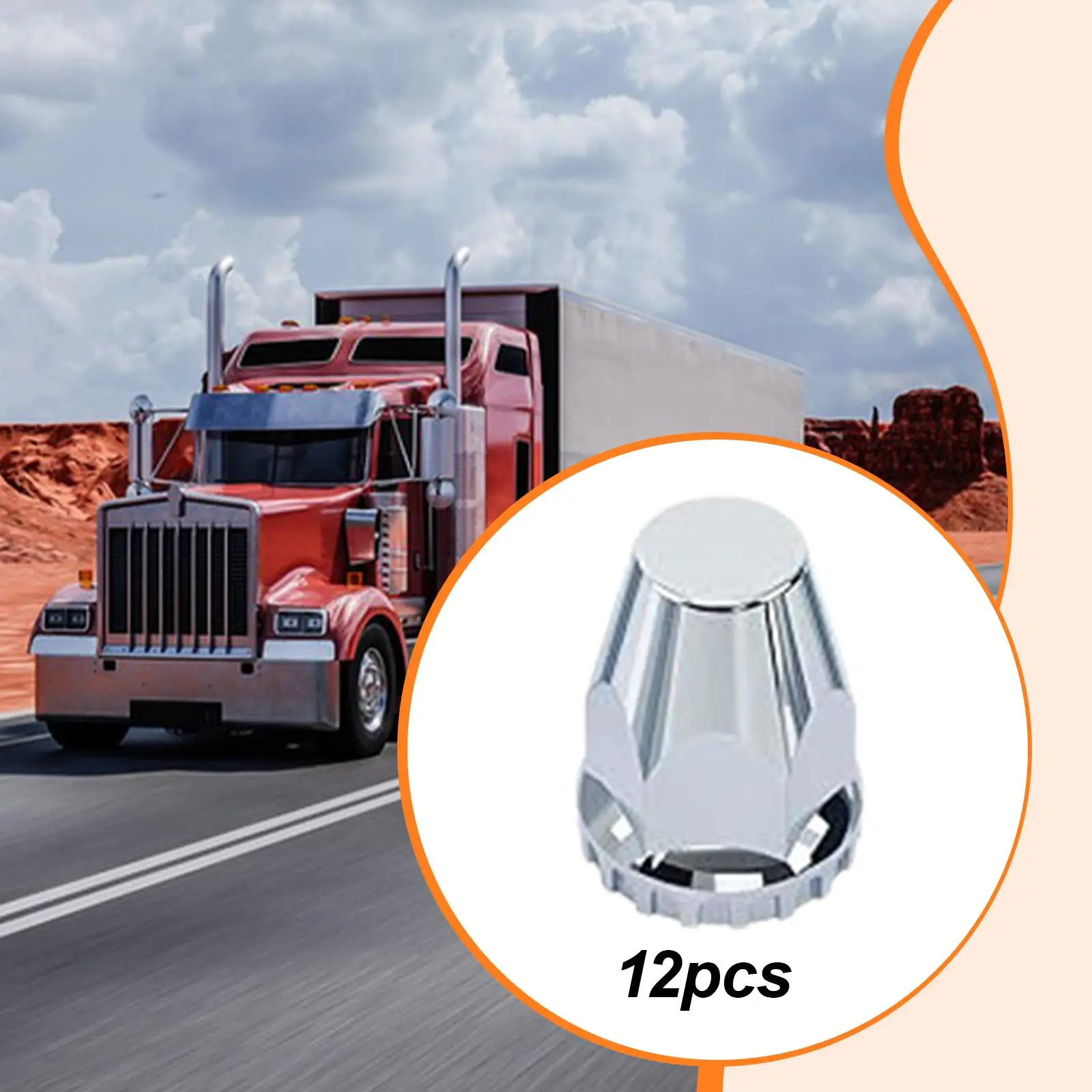 

High Performance Truck Lug Nut Covers Chrome Plated ABS Lightweight Repair Parts for Wheel Hub Maintenance Protection
