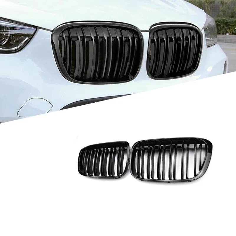 

Pair Gloss Black 3-Color Front Bumper Kidney Grills Grille X1 F48 Grille 2017-2019 Classic Auto Part