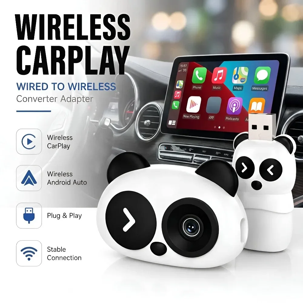 Wireless Carplay Car Backseat Baby Camera Night Vision Real-time Monitoring Plug&Play Android Auto for Infant Pets
