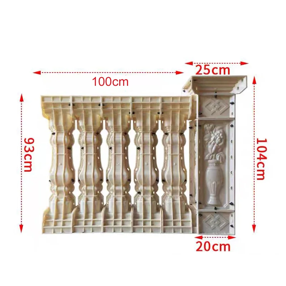 

Форма для балконного ограждения в римском стиле 93*100 см, шаблон для виллы, модель вазы, цементный забор, 93 см