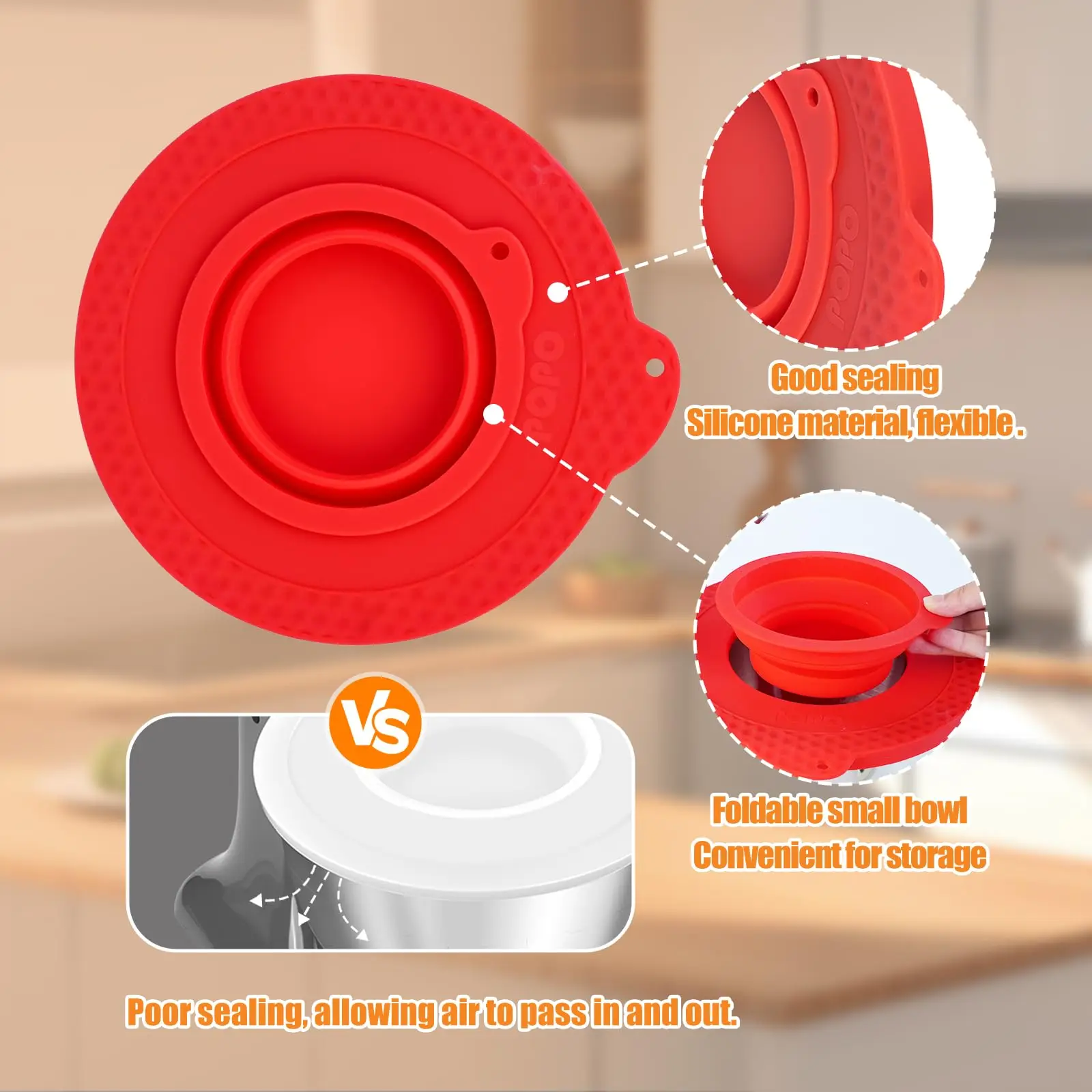 4.5-5 Quart Tilt-Head Stand Silicone Mixers Bowl Cover Pouring Shield Lid Compatible with KitchenAid with Collapsible Small Bowl