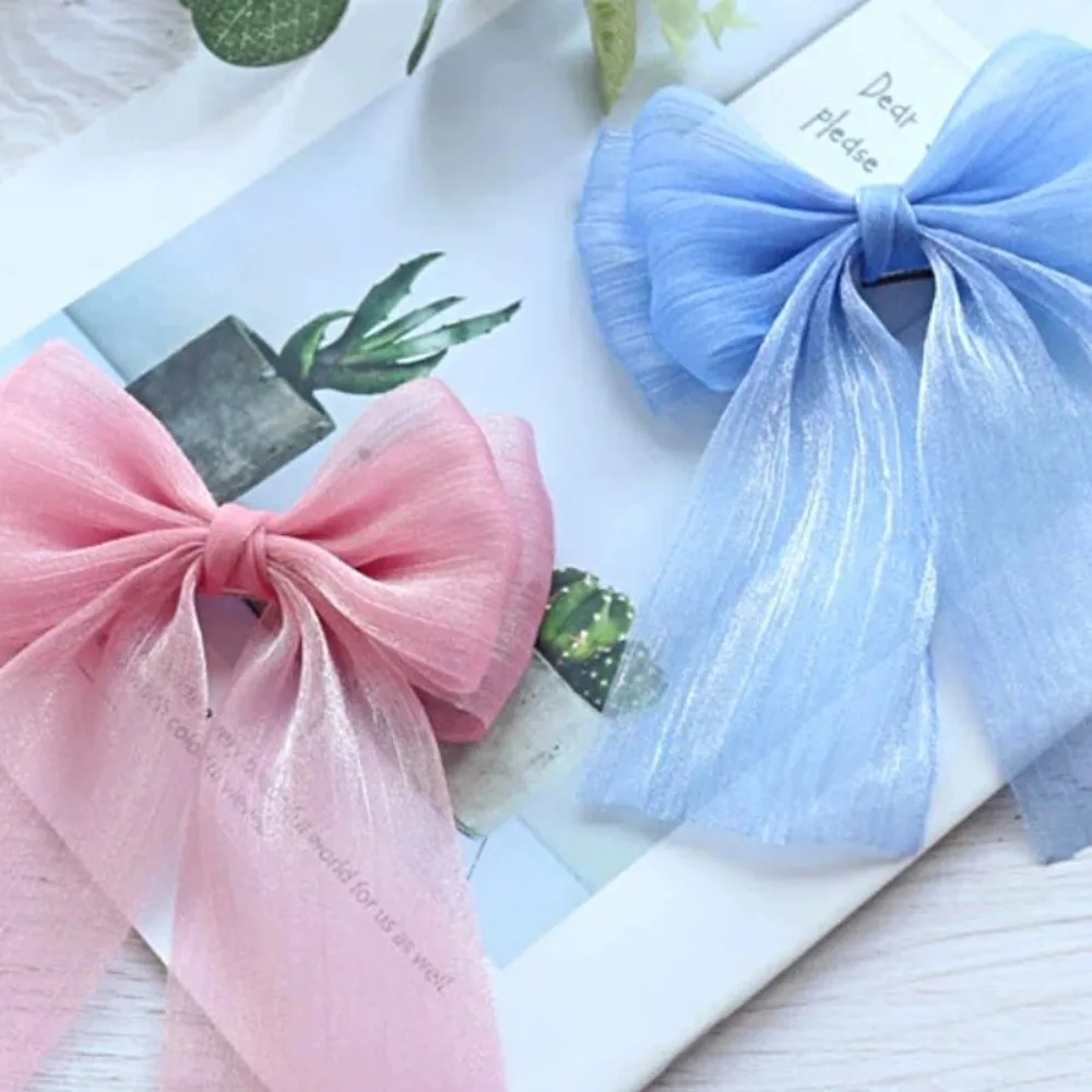 5 متر 6 سنتيمتر واسعة مطوي الشيفون الشريط تول الغزل القوس الشريط DIY بها بنفسك Hairwear باقة هدية التفاف الشريط لوازم حفلات الزفاف