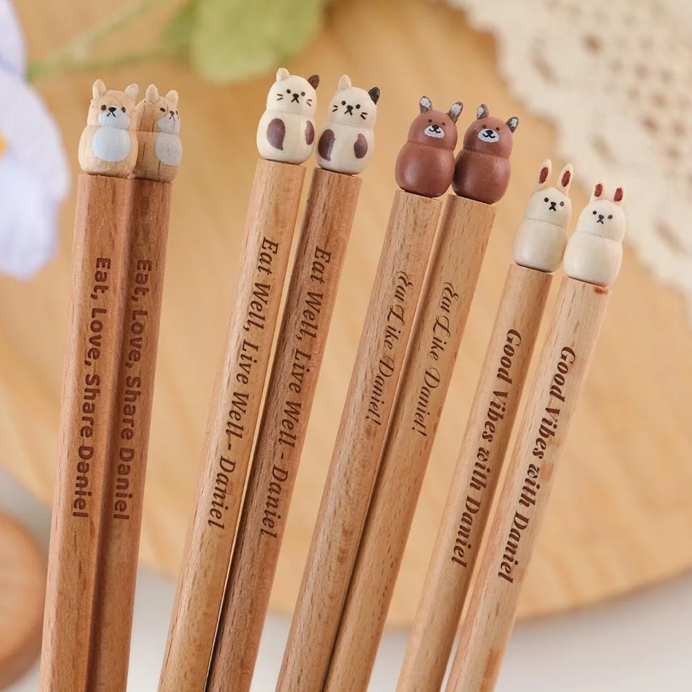 

Animal Chopsticks Custom Engraved Wooden Gift Wedding Chopsticks Personalized Gift For Family & Friends Wedding Favors For Guest