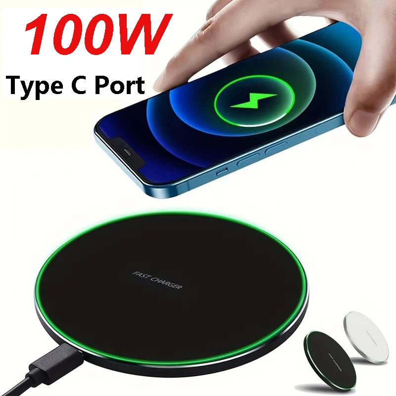 100W Wireless Charger Pad for iPhone 14 13 12 11 Pro Max X Samsung Xiaomi Phone Chargers Induction Fast Charging Dock Station