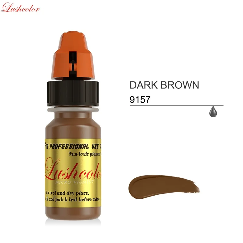 Lushcolor الحواجب العميقة Microblading الصباغ مجموعة الطبيعية البني PMU الوشم الحبر شبه تجميل دائم للبشرة الآسيوية والشعر الداكن 3 قطعة