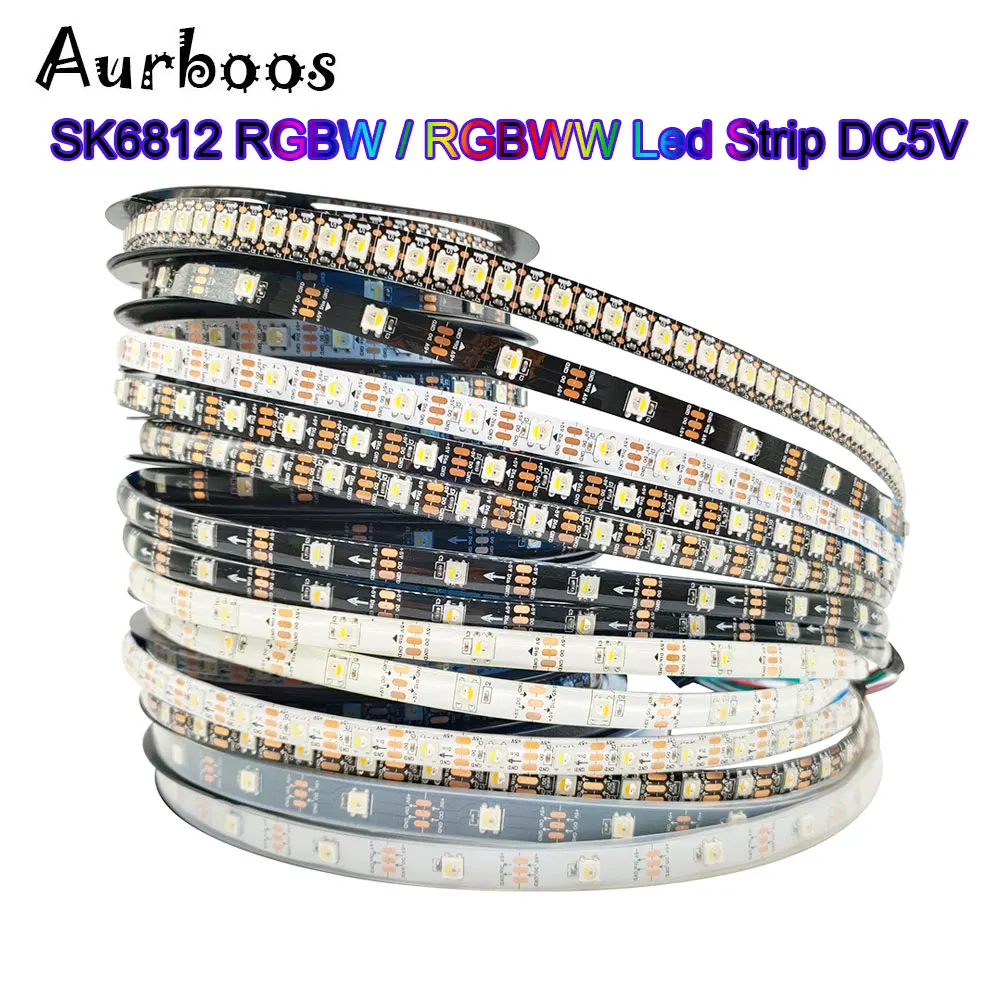 

1M-5M SK6812 RGBWW Individual Addressable Led Strip DC5V Similar WS2812B WS2812 RGBW 30/60/144Leds/M Led Light IP30/IP65/IP67