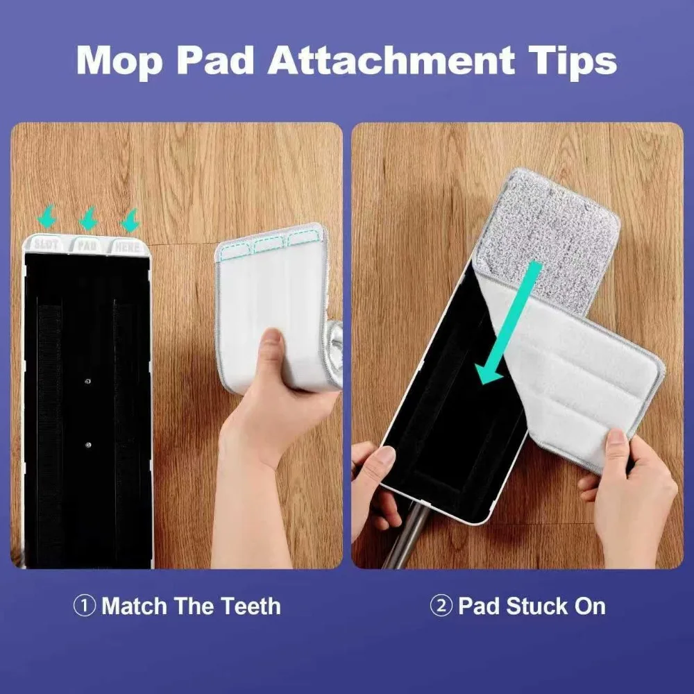 Flat Mop and Bucket Set with Extendable Handle, Microfiber Pads for Hardwood Floors and Walls