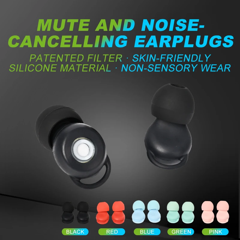 High-fidelity Earplugs with filters Noise Cancelling  Soft Silicone Sleep Ear Plugs for Study Travel Snoring Work