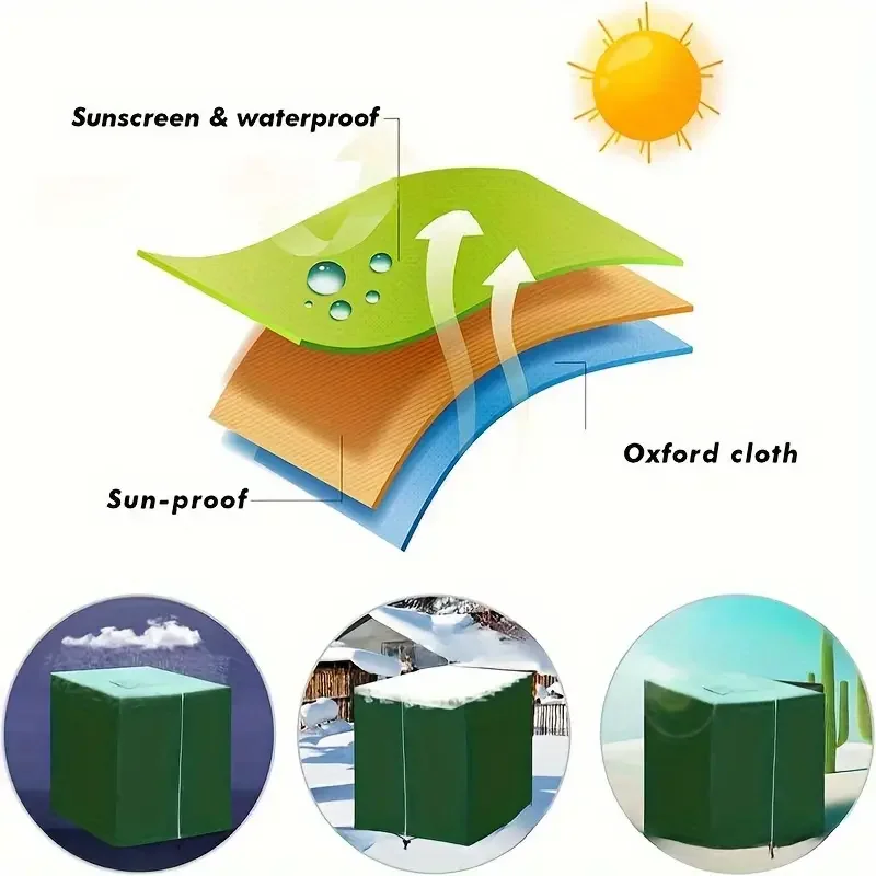 IBC Tote Cover 210D Oxford Fabric Protective Cover Zipper and Drawstring for Outdoor Storage Black