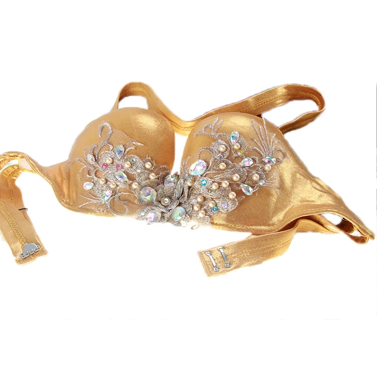 Sexy Nightclub Belly Dance Performance Costume Handmade Small Chest Sle Steel Ring Gathered out of Sto Bra Top for Women