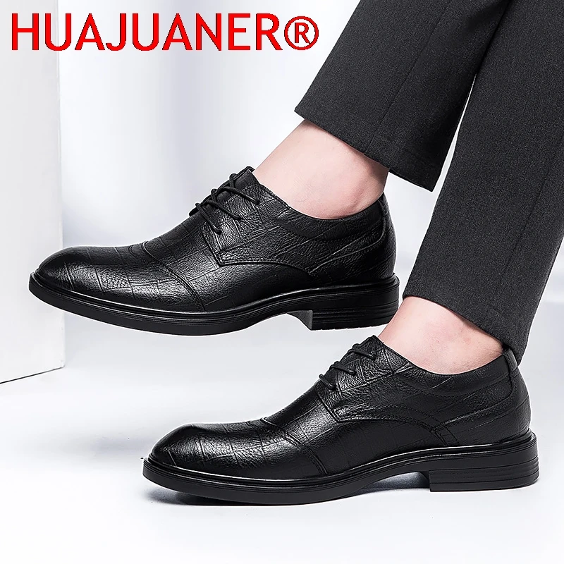 أحذية بروغ من الجلد الطبيعي مصنوعة يدويًا أحذية أكسفورد للرجال أحذية مشي مريحة أحذية رسمية كلاسيكية للأعمال