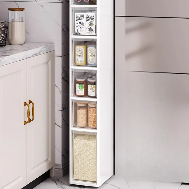 

Storage cabinet Kitchen rack 14/16/20 cm Super narrow side cabinet Multi-layer bathroom gap Storage cabinet