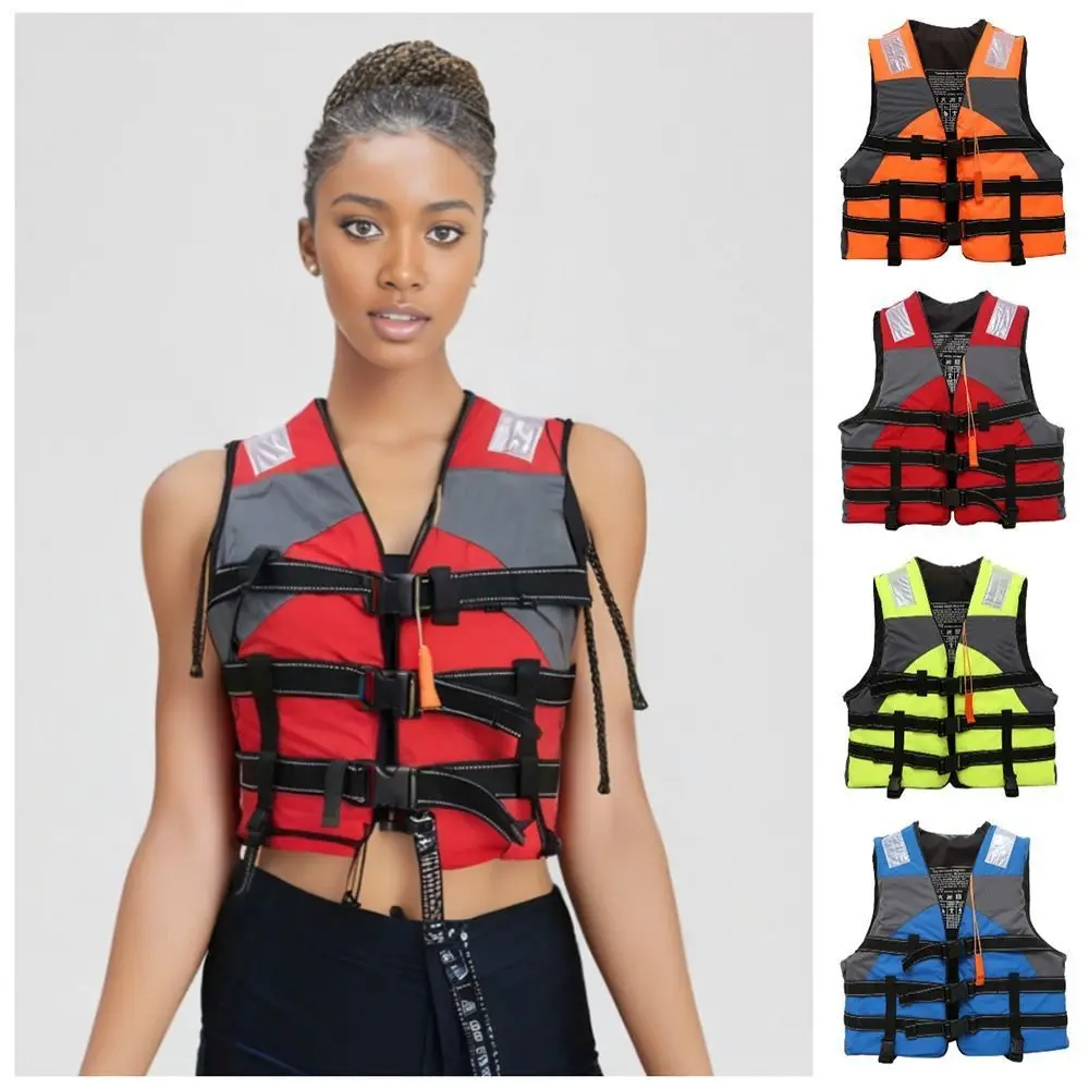 

Safety Straps Adults Life Jacket Easily Adjustable with Survival Whistle Water Sport Vest Portable Lightweight