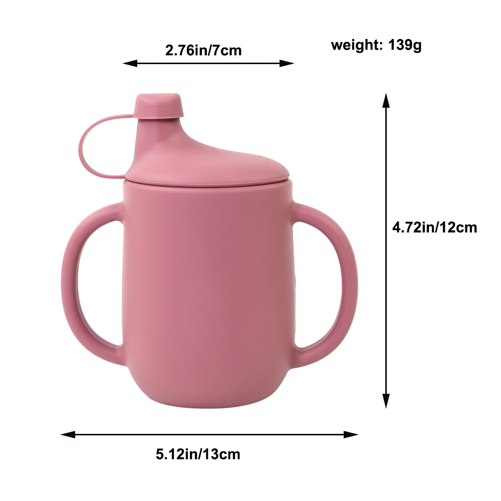 Silicone Baby Sippy Cup Toddle Water Cup Baby Feeding Training Cup With Lid