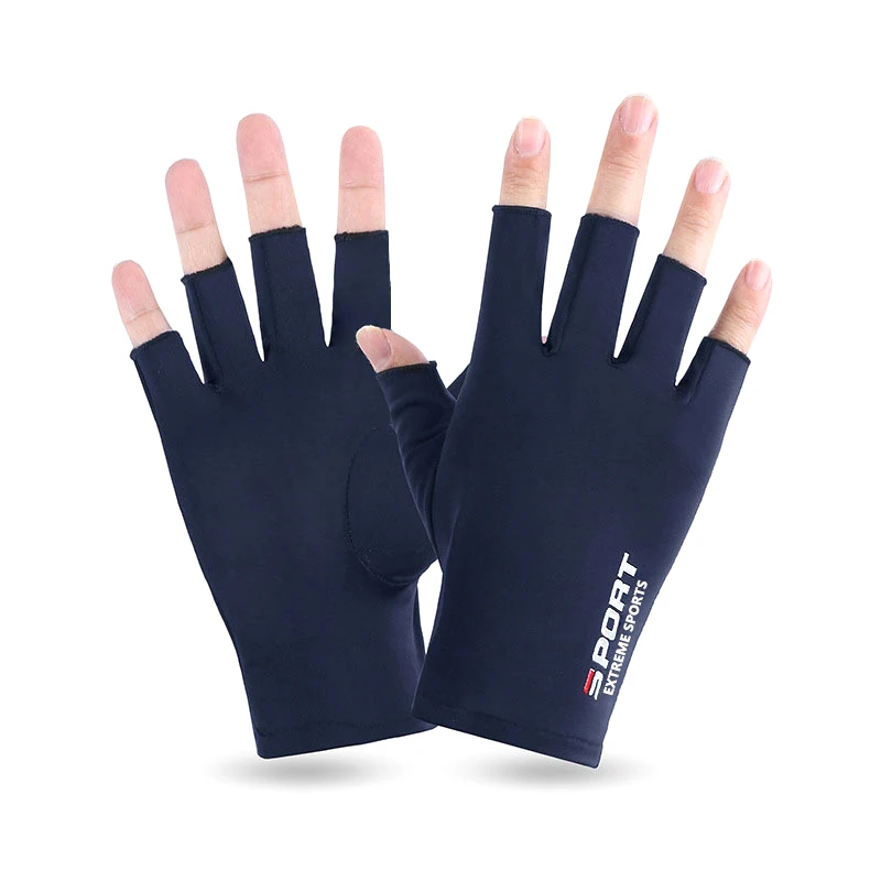 Anti-uv masculino feminino luvas de pesca protetor solar antiderrapante primavera verão gelo fresco respirável ciclismo esporte luvas de pesca