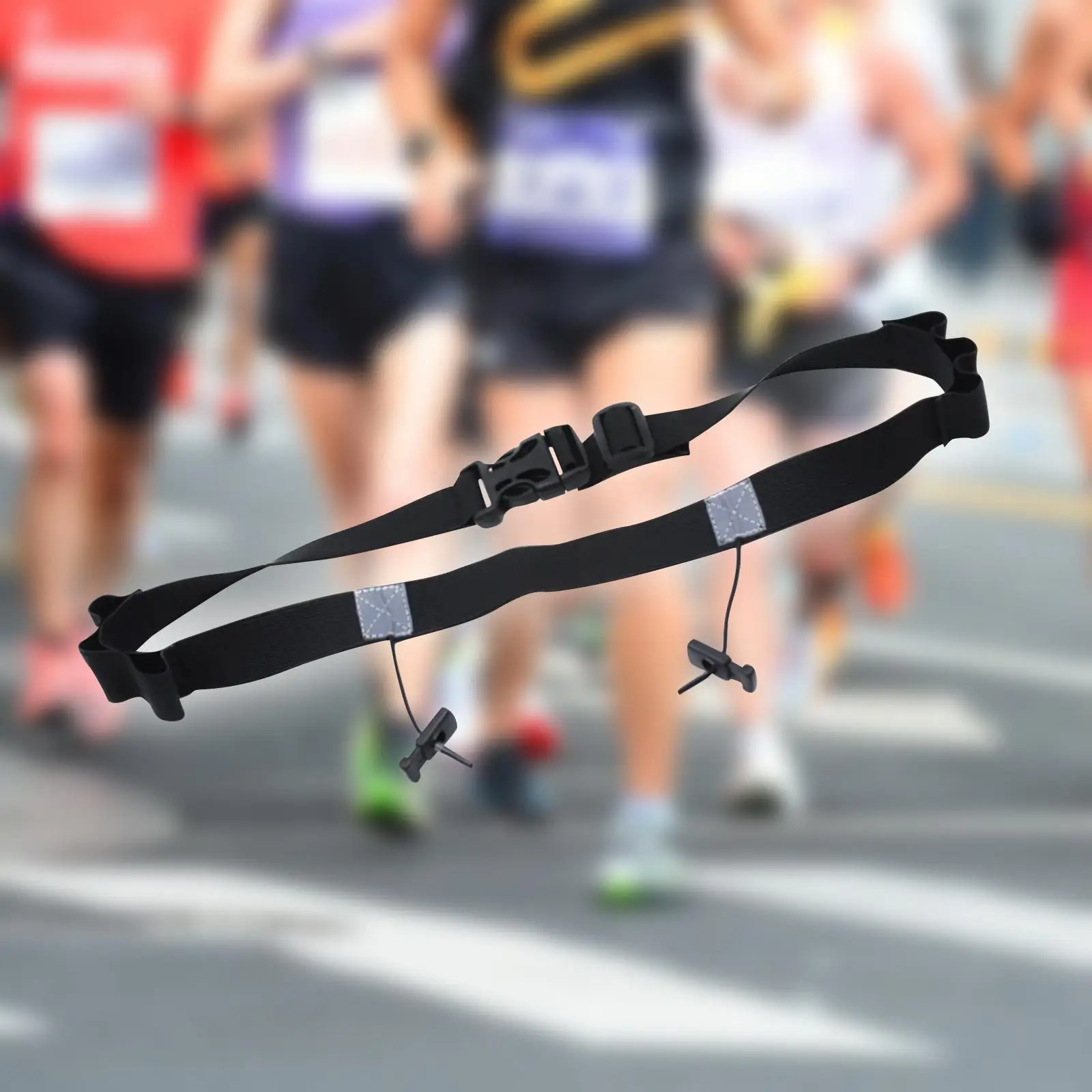 

Bib Holder for Runners Waist Belt Night Running Comfortable Competitions Running Bib Belt Triathlons Adjustable Race Number Belt