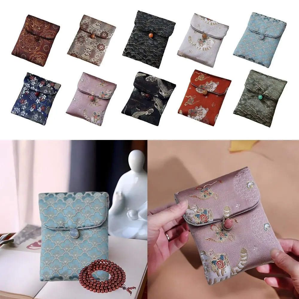 

Embroidered Brocade Jewelry Storage Bag Mini Multifunctional Sanitary Pad Pouch Cotton Coin Pocket